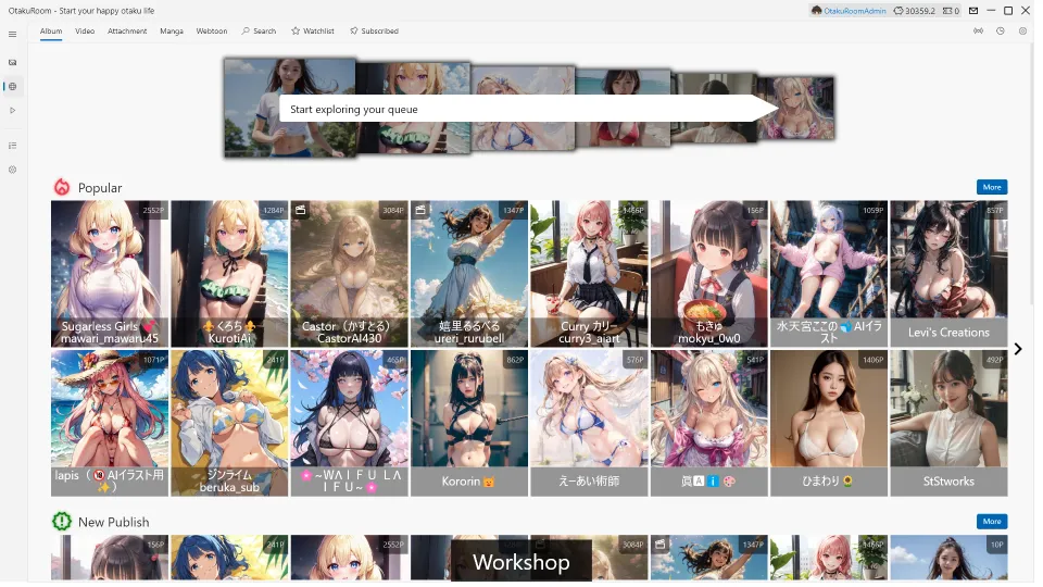 OtakuRoom workshop screenshot